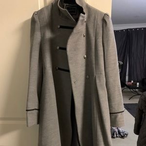 Womens long never worn grey pea coat